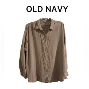 NWT OLD NAVY Long Sleeve Pink Button Down Top XXL